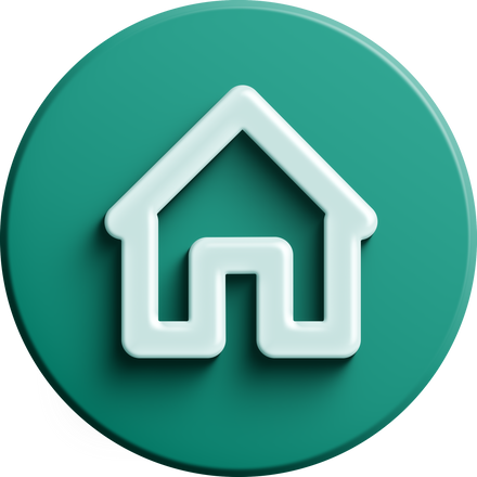 Green round 3D home icon